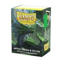 100 Protèges Cartes Dragon Shield - Matte Dual Apple Green & Silver
