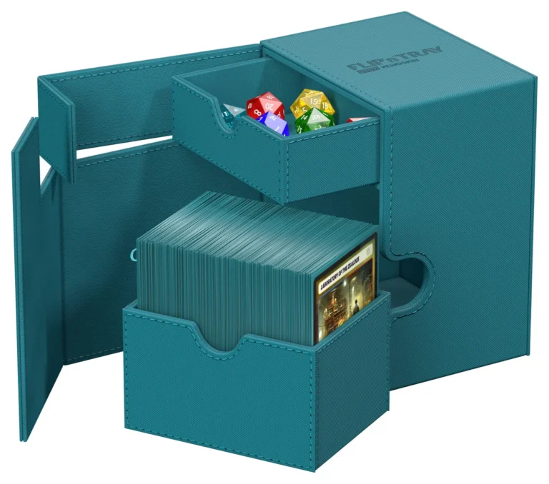 Ultimate Guard Flip'n'Tray Monocolor Deck Case 133+ (Petrol) — Xenoskin Bleu Pétrole