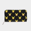 Pokémon - Portefeuille Pikachu Face AOP noir - Fermeture zippée