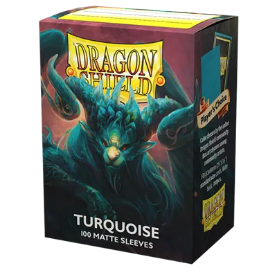 100 Protèges Cartes Dragon Shield - Mat Turquoise
