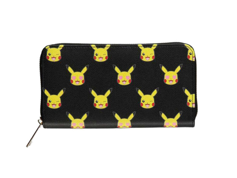 Pokémon - Portefeuille Pikachu Face AOP noir - Fermeture zippée
