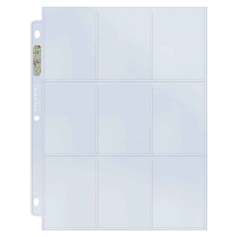 100 Ultra Pro SILVER Nine Pocket Pages - Feuilles de classeur 9 cases