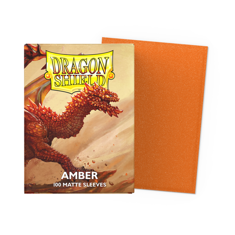 100 Dragon Shield Sleeves - Matte Amber — Pochettes Ambre