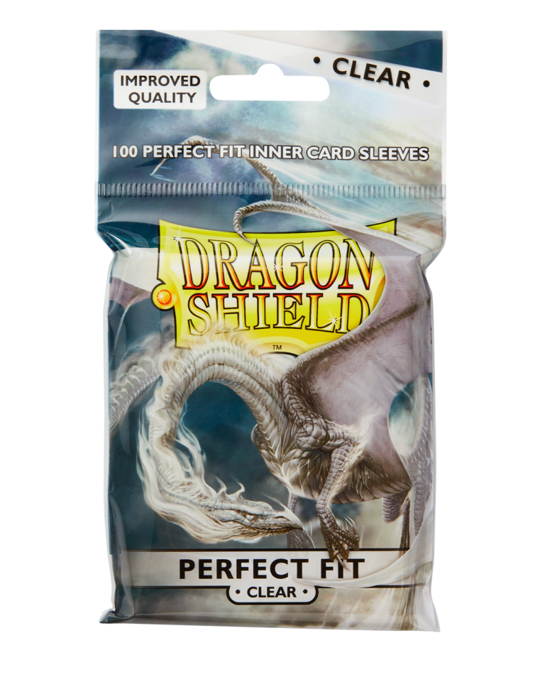 100 Dragon Shield Perfect Fit Sleeves - Clear - Transparent
