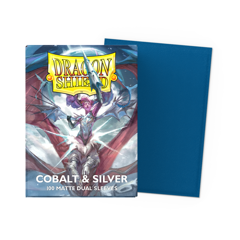 100 Dragon Shield Sleeves - Matte Dual Blue/Silver - Édition anniversaire