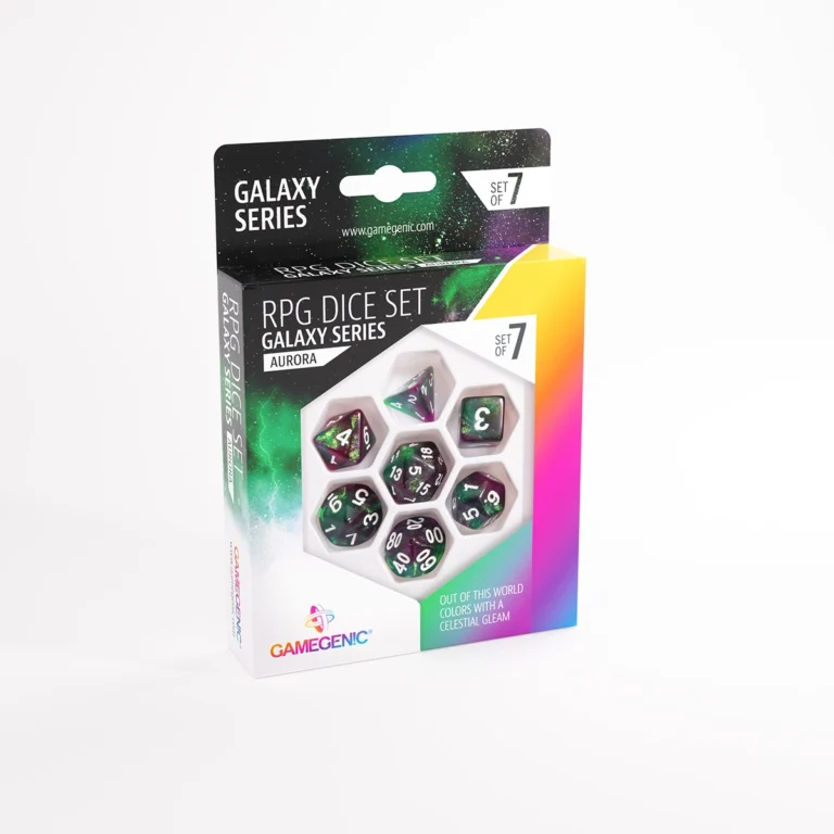 Gamegenic - Galaxy Series Aurora - Set de 7 dés JDR
