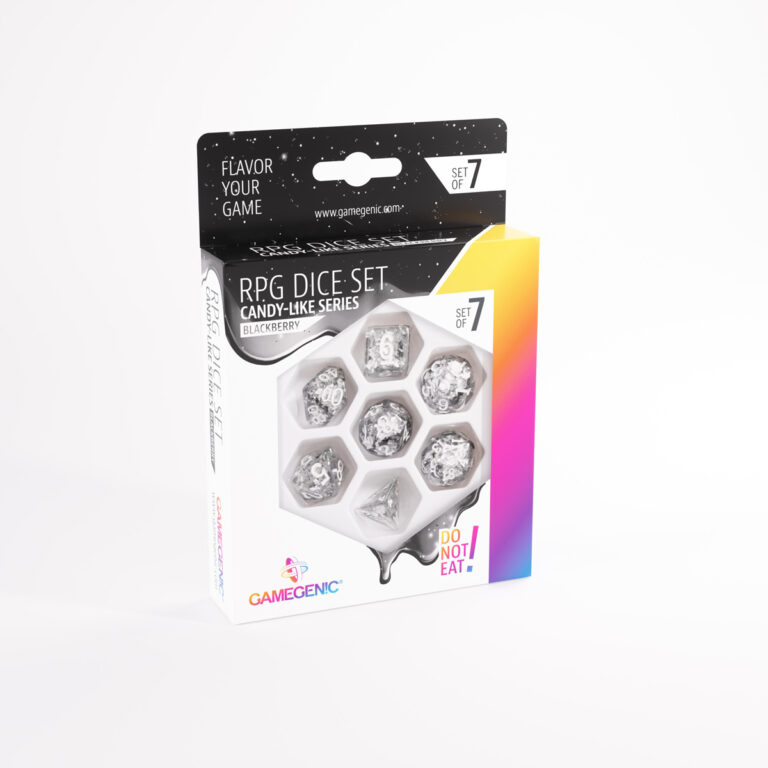 Gamegenic Candy-Like Series Blackberry - Set de 7 dés de jeu de rôle noirs