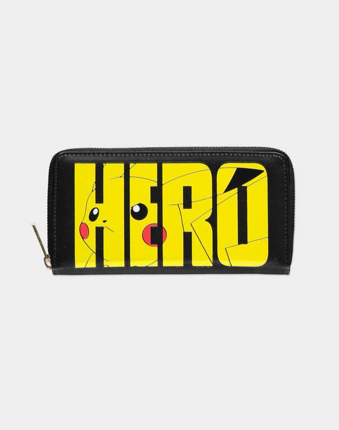 Pokémon - Portefeuille Pikachu Hero noir et jaune - Fermeture zippée