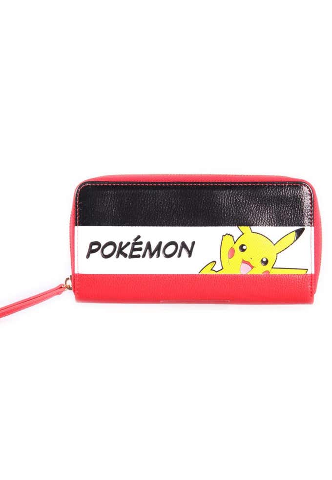 Pokémon - Portefeuille Pikachu rouge, blanc et noir - Fermeture zippée