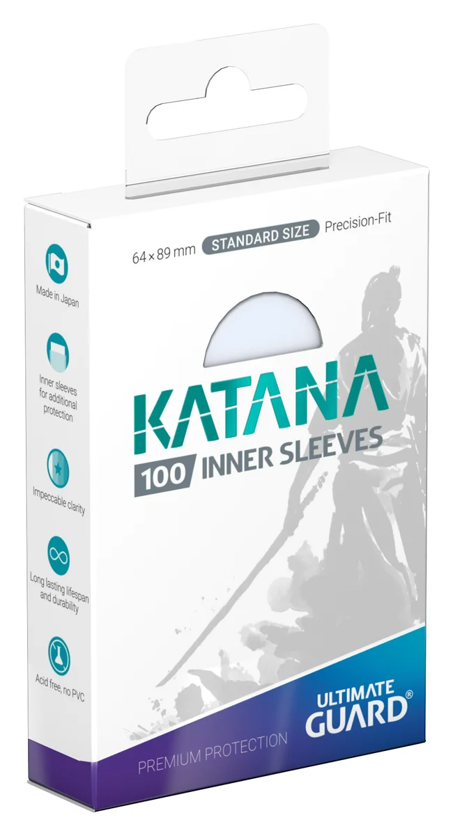 100 Ultimate Guard Katana Inner Sleeves - Sous-pochettes transparentes 64 × 89 mm