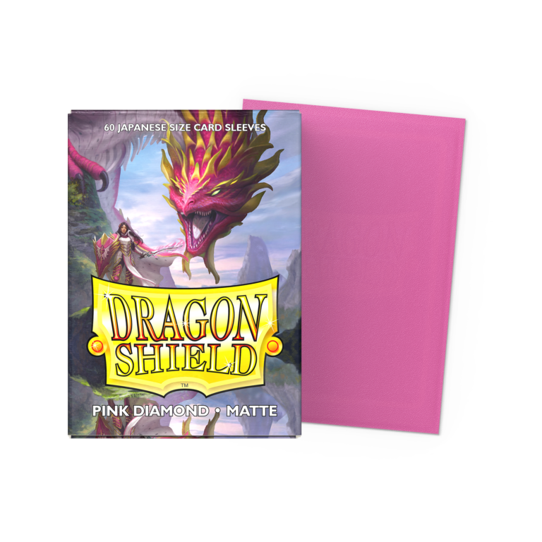 60 Small Dragon Shield Sleeves - Matte Pink Diamond - Format japonais