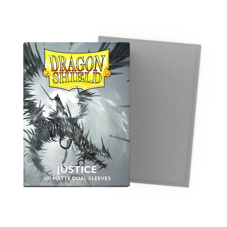 100 Dragon Shield Sleeves - Dual Matte Justice - Argent