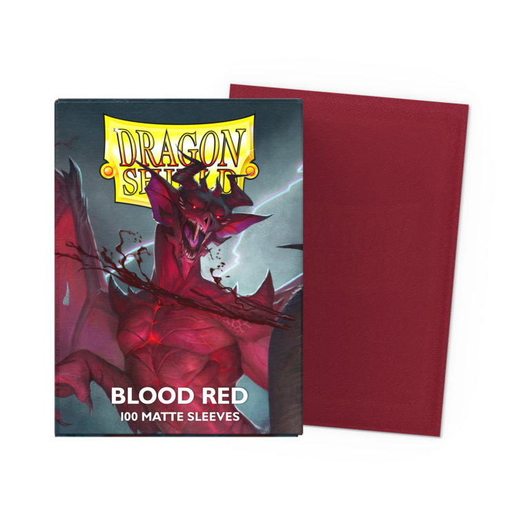 100 Dragon Shield Sleeves - Matte Blood Red - Rouge sang
