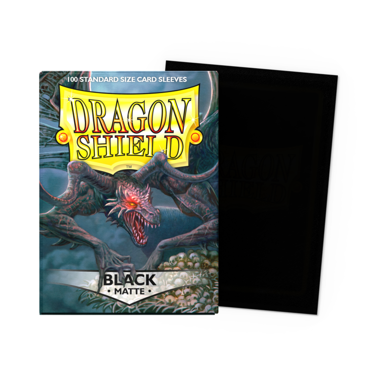 100 Dragon Shield Sleeves - Matte Black - Noir