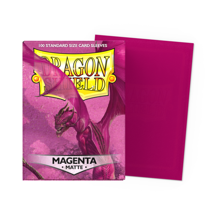 100 Dragon Shield Sleeves - Matte Magenta — Pochettes Magenta