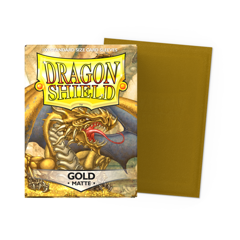 100 Dragon Shield Sleeves - Matte Gold - Or