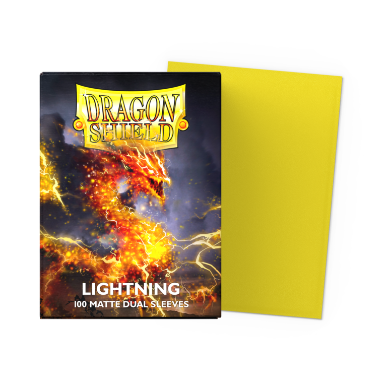 100 Dragon Shield Sleeves - Matte Dual Lightning — Pochettes Jaunes