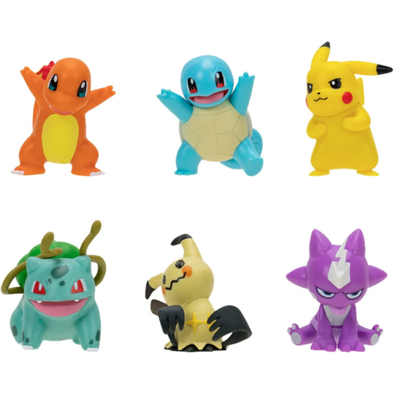 Pokémon - Bandai Battle Figure - Coffret 6 figurines Pikachu, Bulbizarre, Salamèche, Carapuce, Mimiqui et Toxizap