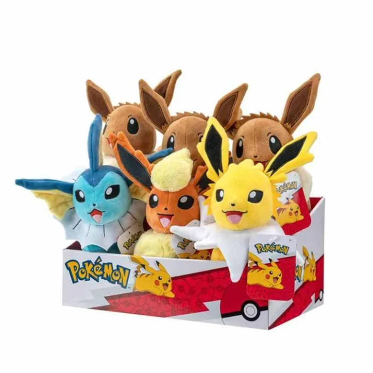 Pokémon - Jazwares - Peluche velours côtelé Évoli et évolutions - 20 cm - Modèles assortis - À l’unité