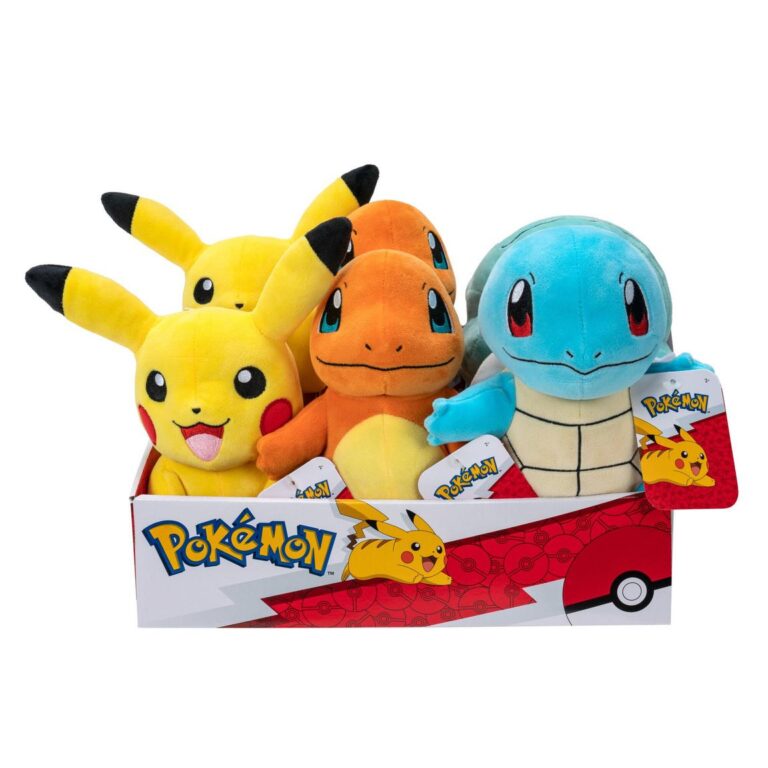 Pokémon - Jazwares - Peluche Kanto First Partner - 20 cm - Modèles assortis - À l’unité