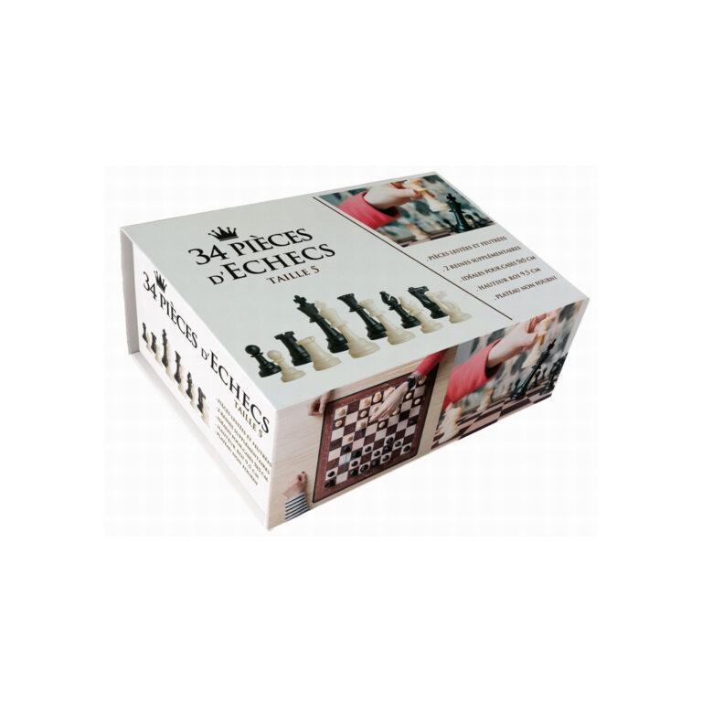 Pièces d’échecs en plastique - Taille 5 - 34 pièces