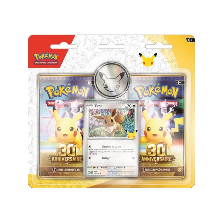 Pokémon - Blister 2-Pack de 30ᵉ Anniversaire: Évoli - Duo Pack - FR
