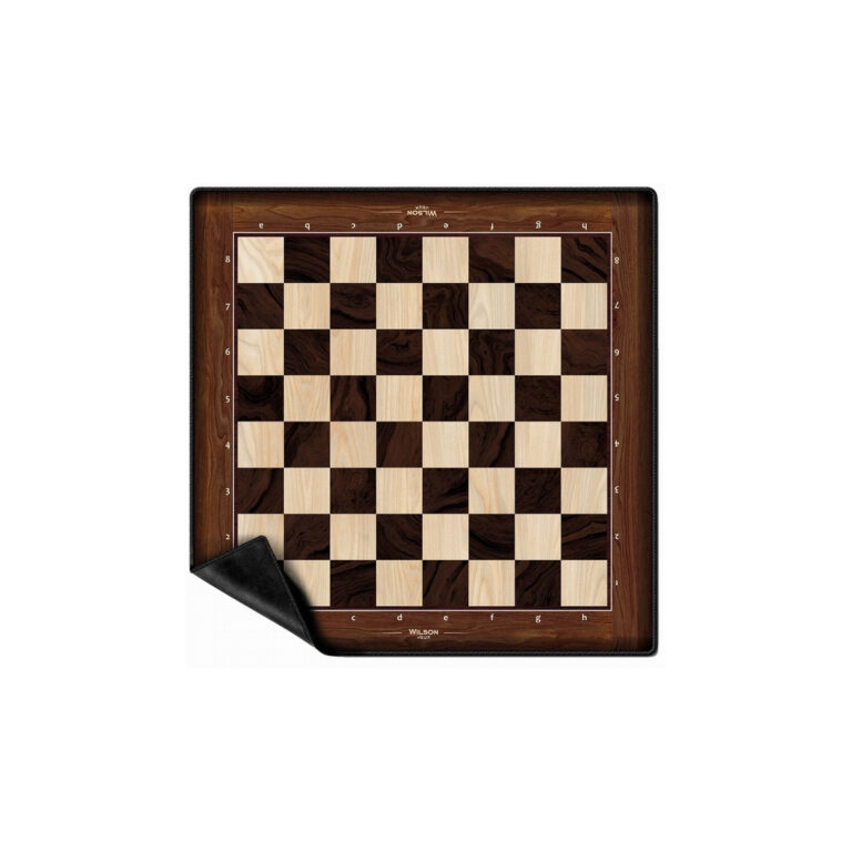 Tapis d’échecs en néoprène - Imitation bois - 50 × 50 cm