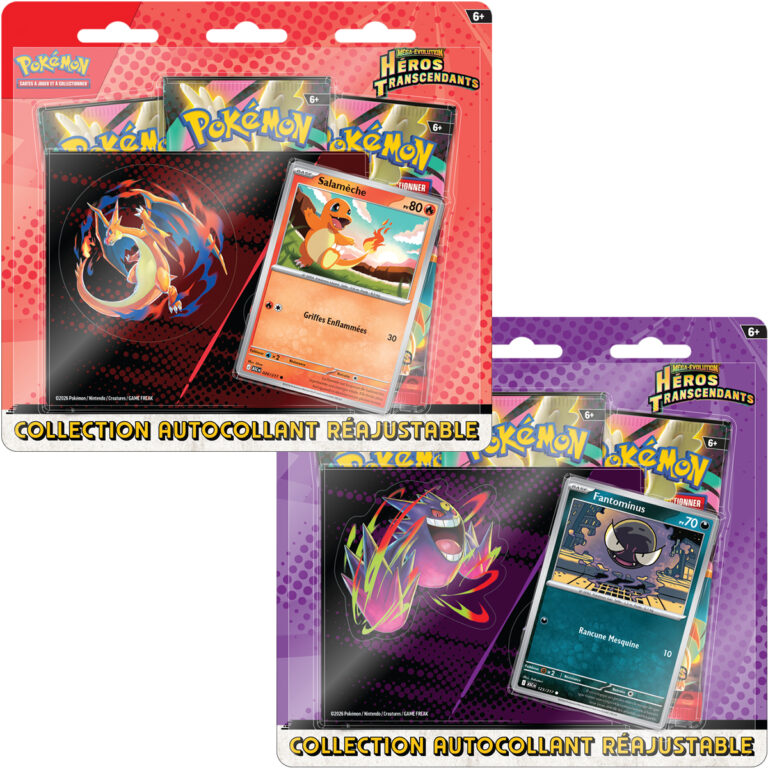 Pokémon - Héros Transcendants ME2.5 - Tripack Collection Autocollant Salamèche ou Fantominus - FR - À l’unité